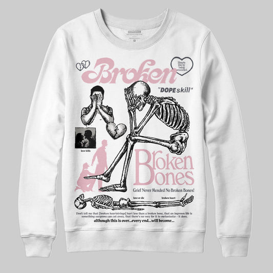 Air Max 95 OG “Pink Foam” DopeSkill Sweatshirt Broken Bones Graphic Streetwear - White