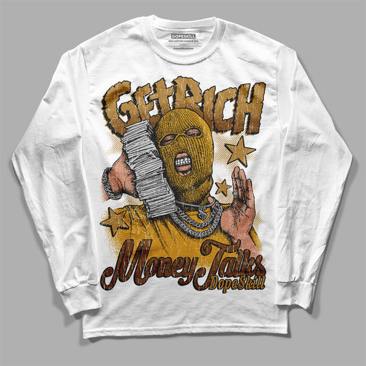 Jordan 13 Wheat 2023 DopeSkill Long Sleeve T-Shirt Get Rich Graphic Streetwear - White
