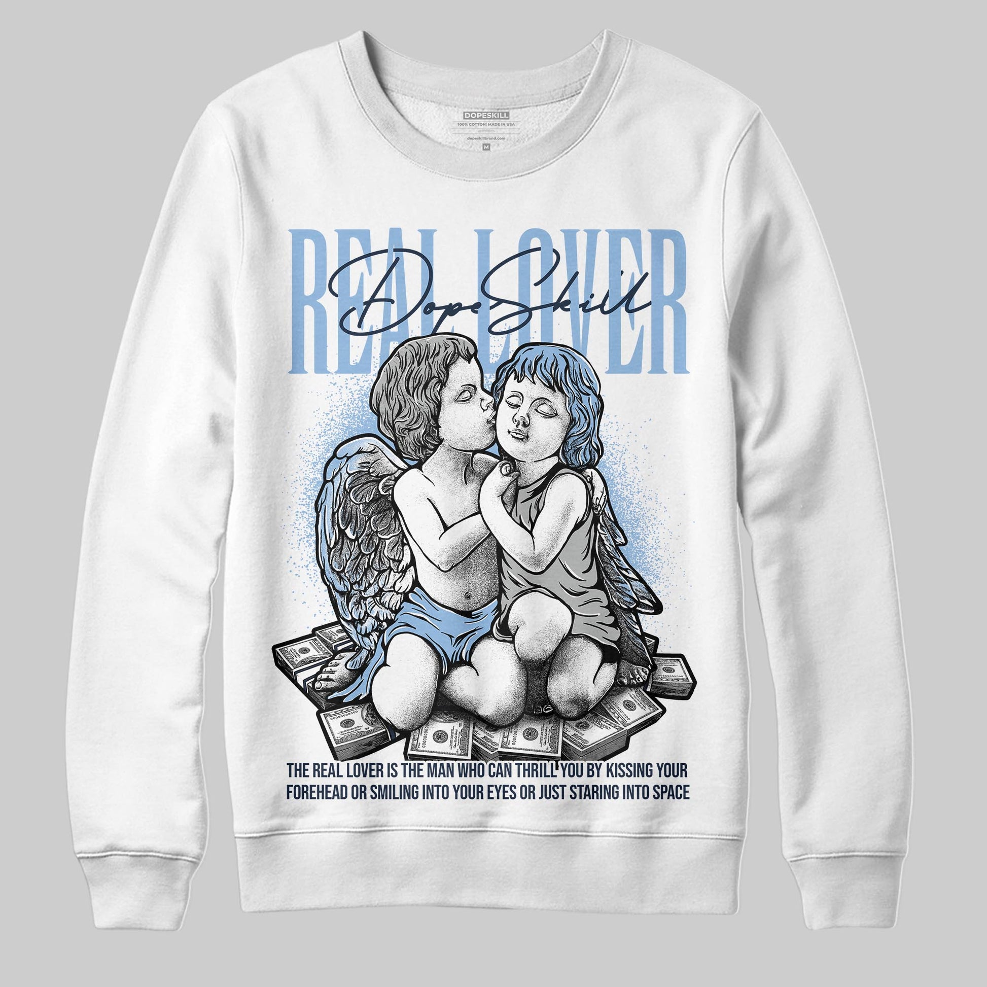 Asics Gel-Cumulus 16 Wash/Independence Blue DopeSkill Sweatshirt Real Lover Graphic Streetwear - White
