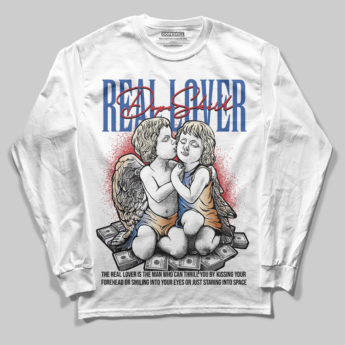 Jordan 17 Retro Low SP Infinite Archives DopeSkill Long Sleeve T-Shirt Real Lover Graphic Streetwear - White