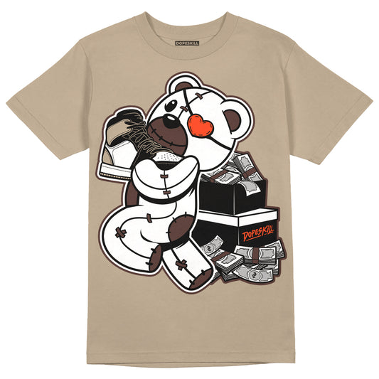 Jordan 1 High OG “Latte” DopeSkill Medium Brown T-shirt Bear Steals Sneaker Graphic Streetwear