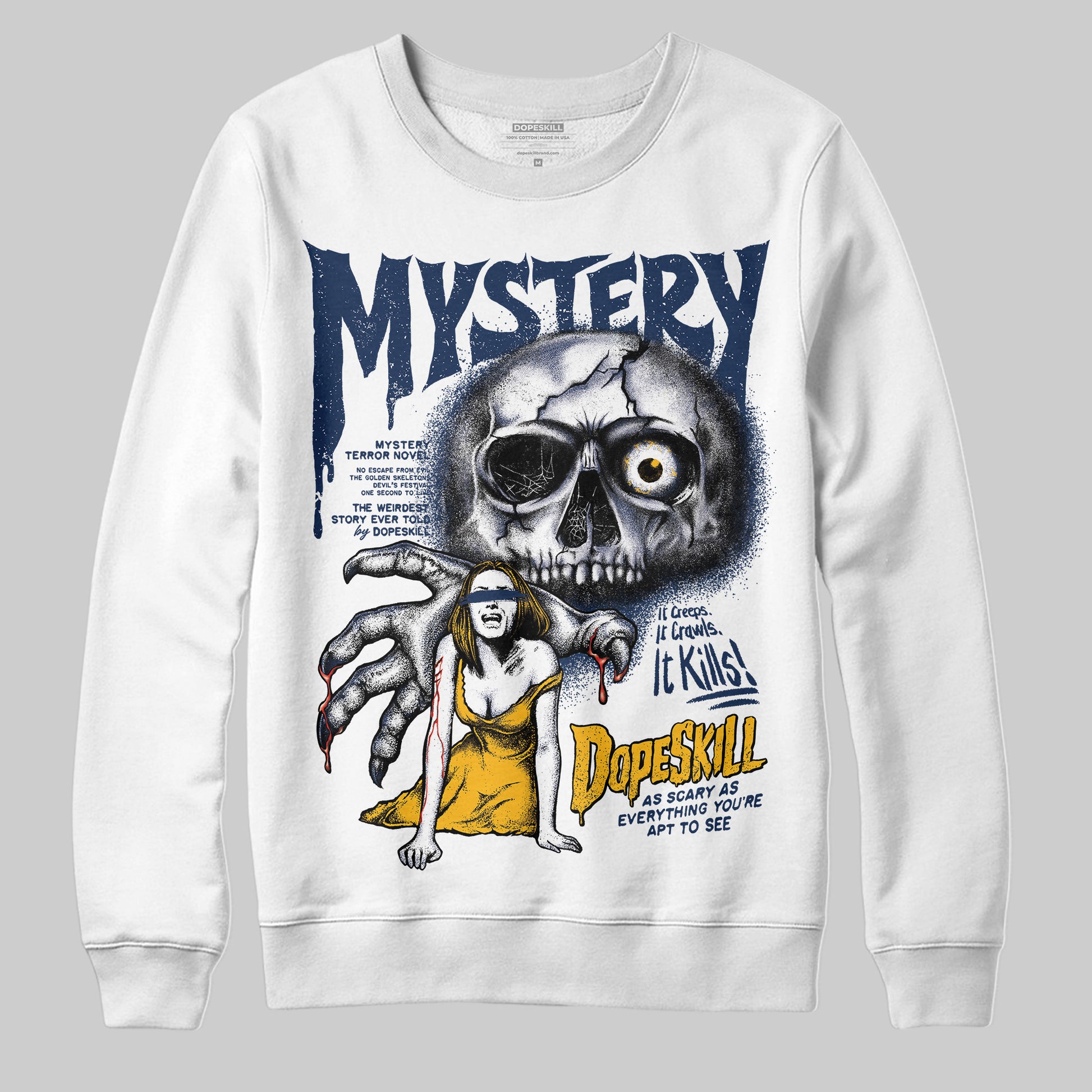 Jordan 4 Retro ‘Dunk From Above’ DopeSkill Sweatshirt Mystery Ghostly Grasp Graphic Streetwear - White