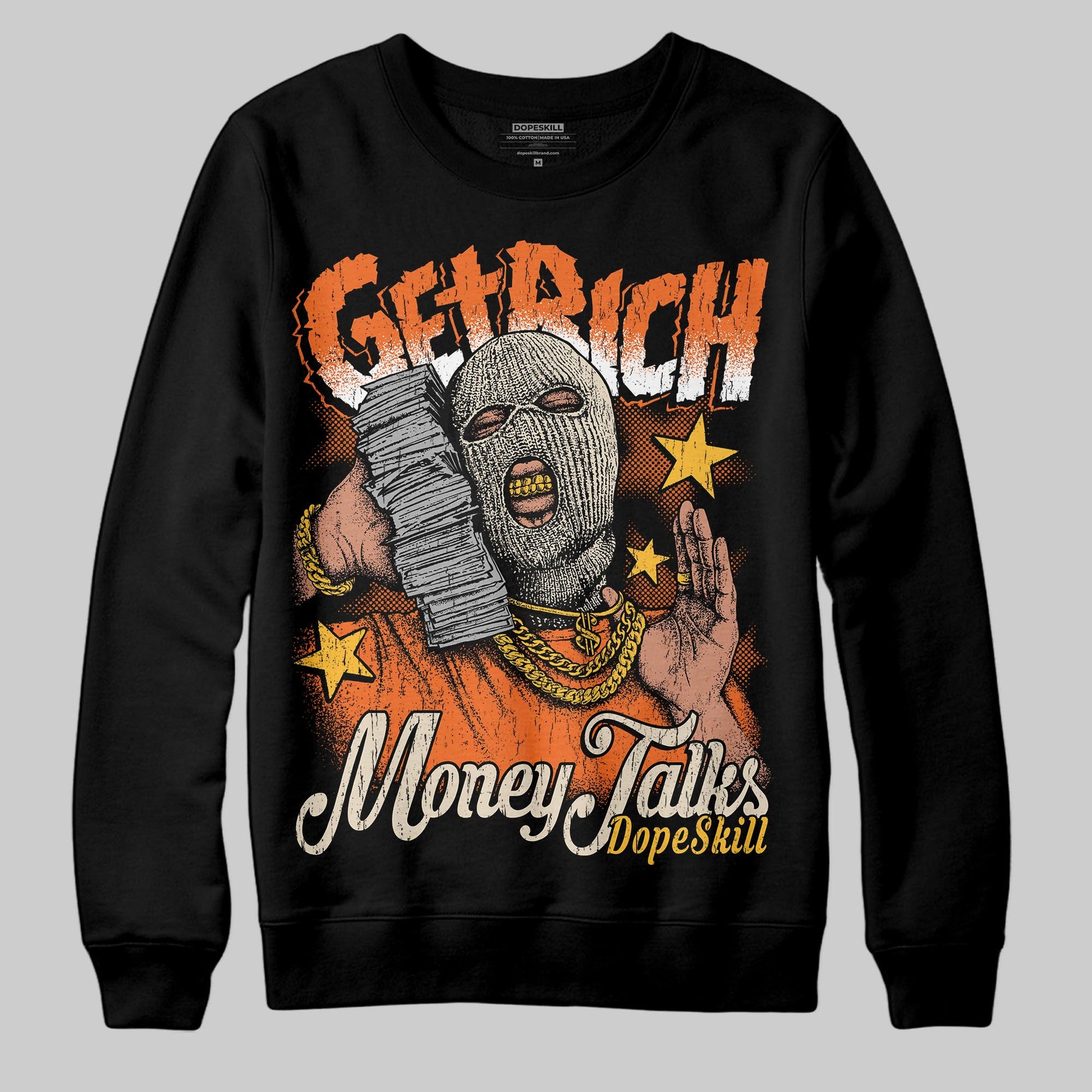 Jordan 3 “Starfish” DopeSkill Sweatshirt Get Rich Graphic Streetwear - Black
