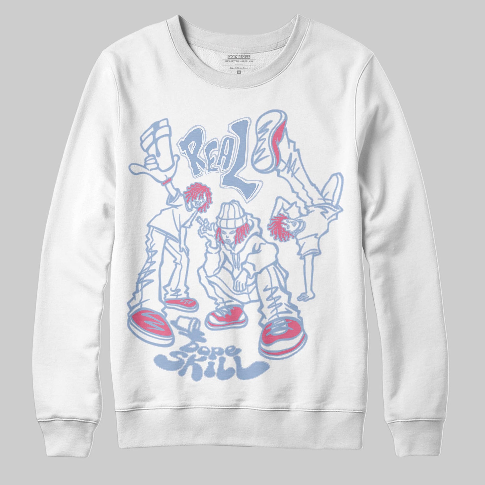 Jordan 3 GS “Cobalt Bliss” DopeSkill Sweatshirt Real Y2K Players Graphic Streetwear - WHite