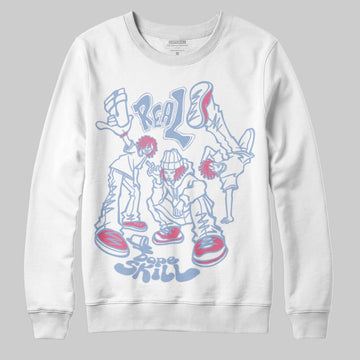 Jordan 3 GS “Cobalt Bliss” DopeSkill Sweatshirt Real Y2K Players Graphic Streetwear - WHite