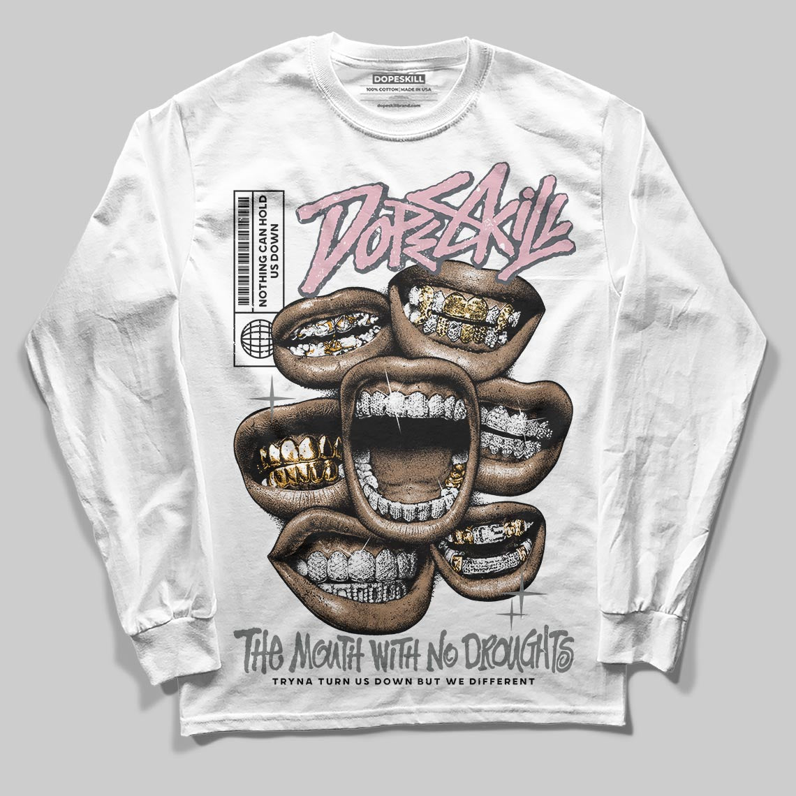 Air Max 95 OG “Pink Foam” DopeSkill Long Sleeve T-Shirt The Mouth With No Droughts Graphic Streetwear - White