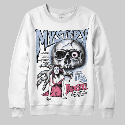 Jordan 3 GS “Denim/Pink Glow” DopeSkill Sweatshirt Mystery Ghostly Grasp Graphic Streetwear - White