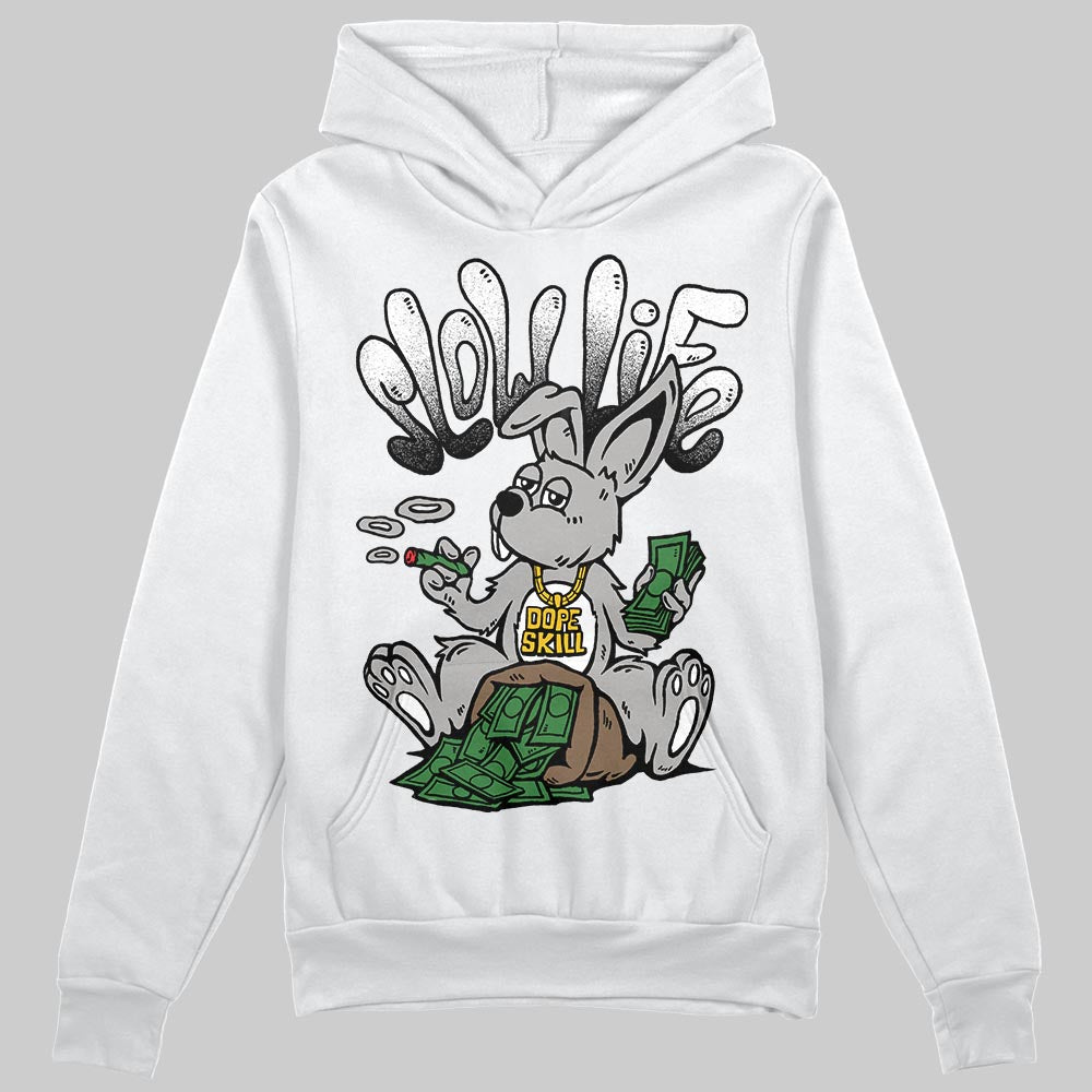 Black and White Sneakers DopeSkill Hoodie Sweatshirt Slow Life Graphic Streetwear - White