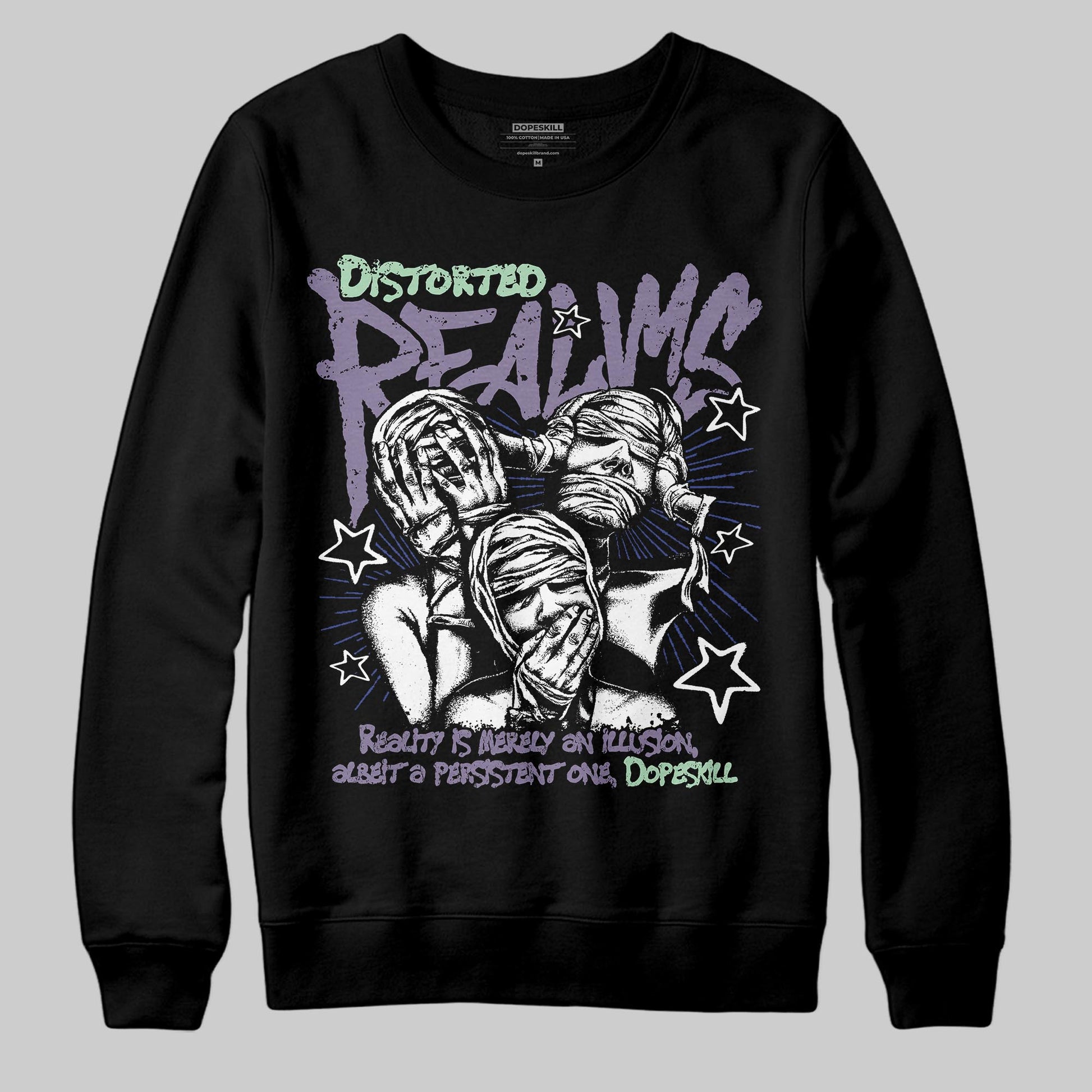 Jordan 1 Retro Low OG Zion Williamson Voodoo Alternate DopeSkill Sweatshirt Distorted Realms Graphic Streetwear - Black
