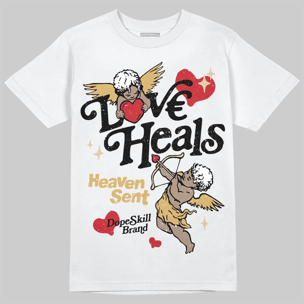 Jordan 4 Retro “Pizza” DopeSkill T-Shirt New Love Heals Graphic Streetwear - White