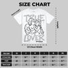 White Cement 4s DopeSkill Oversize Print T-Shirt True Lover Graphic