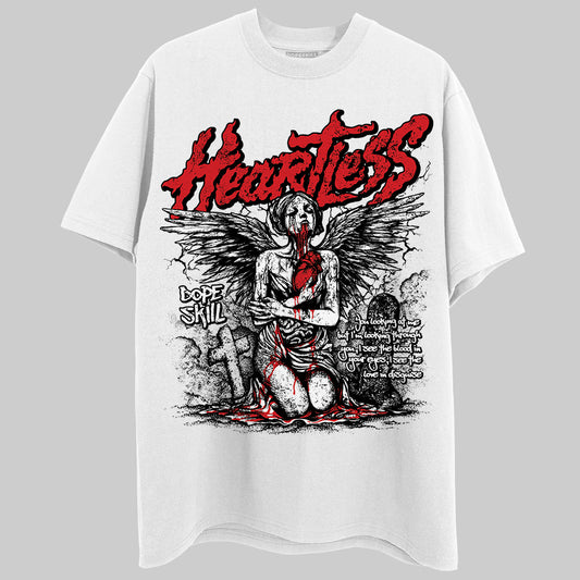 Jordan 3 Retro Fire Red DopeSkill T-Shirt Heartless Graphic Streetwear - White