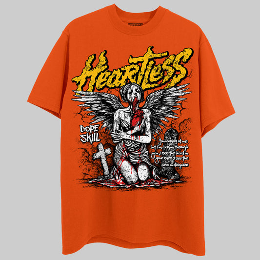 Orange, Black & White Sneakers DopeSkill Orange T-Shirt Heartless Graphic Streetwear