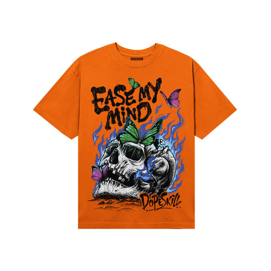 Orange, Black and White Sneakers DopeSkill T-Shirt Ease My Mind Graphic Streetwear - Orange
