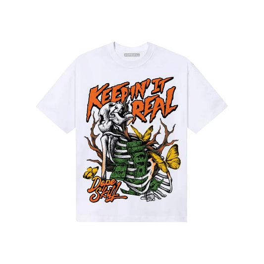 Orange, Black and White Sneakers DopeSkill T-Shirt Keepin' It Real Graphic Streetwear - White