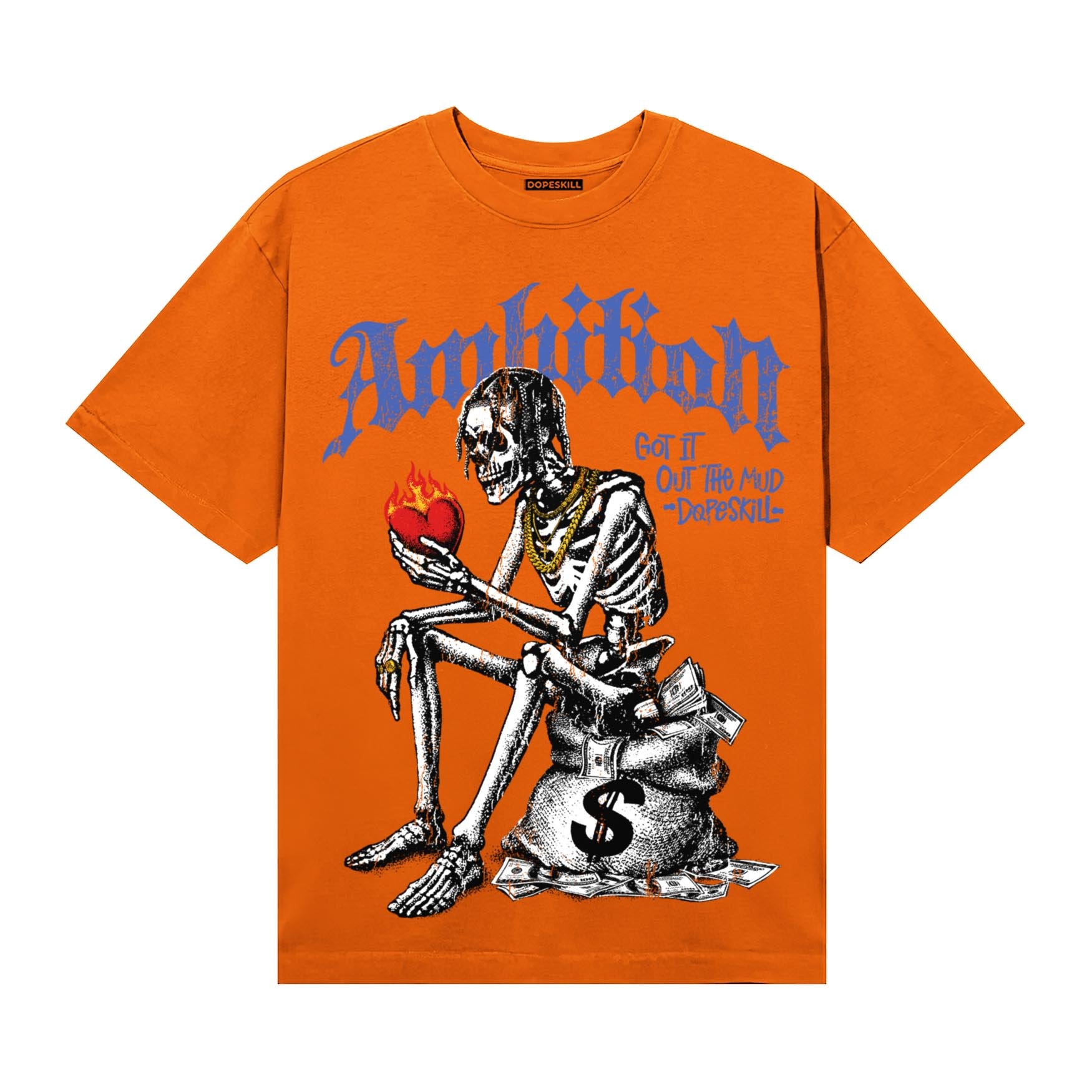 Orange, Black and White Sneakers DopeSkill T-Shirt Ambition Graphic Streetwear - Orange