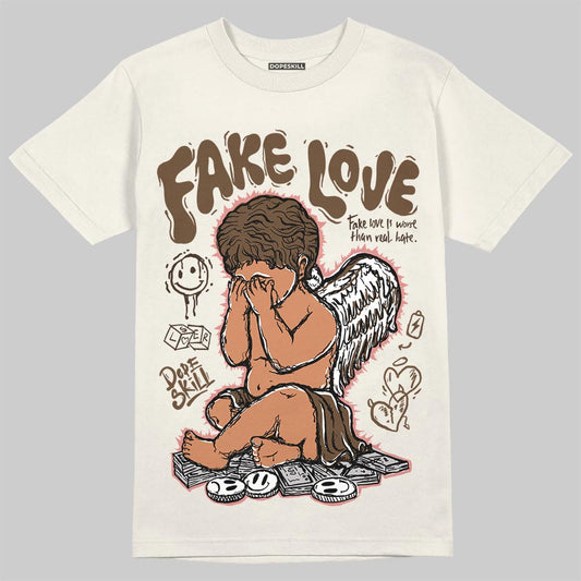 Jordan 1 High OG “Baroque Brown” DopeSkill T-Shirt False Love Graphic Streetwear - Sand