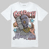 Harris Tweed x Dunk Low Denim Turquoise and Baroque Brown DopeSkill T-Shirt Get Rich Graphic Streetwear - White