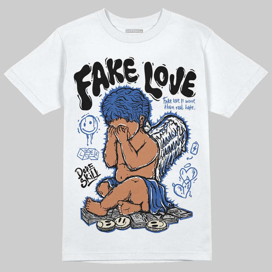 Jordan 1 Low Travis Scott x Fragment DopeSkill T-Shirt False Love Graphic Streetwear - White