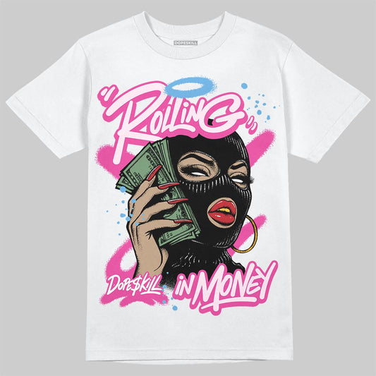 Dunk Low GS 'Triple Pink' DopeSkill T-Shirt Rolling in Money Graphic Streetwear - White