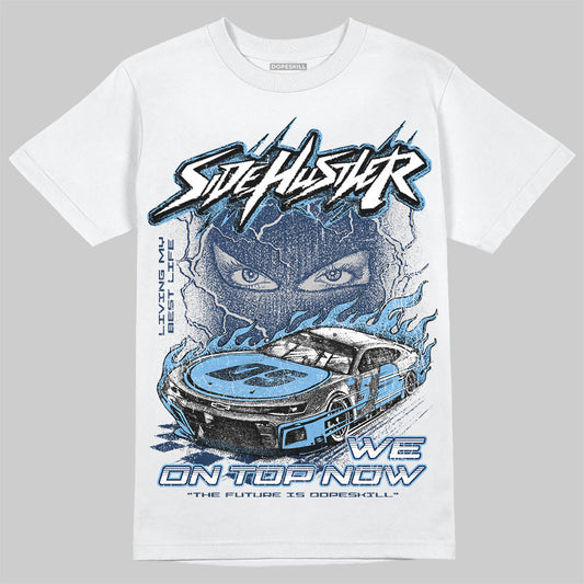 Jordan 4 SB “Summit White/Navy” DopeSkill T-Shirt New Side Hustler Graphic Streetwear - White