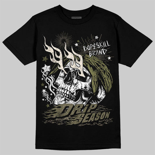 Jordan 3 “Medium Olive” aka “Family Affair” DopeSkill T-Shirt Drip Season Graphic Streetwear - black