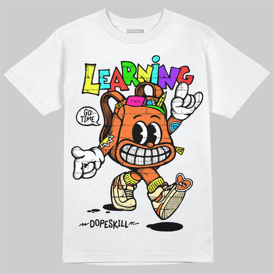 Orange, Black and White Sneakers DopeSkill T-Shirt Learning Graphic Streetwear - White