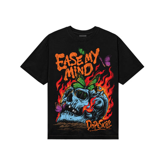 Orange, Black and White Sneakers DopeSkill T-Shirt Ease My Mind Graphic Streetwear - Black