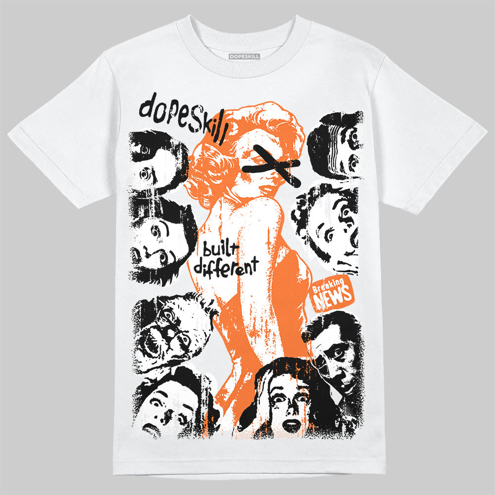 Orange, Black and White Sneakers DopeSkill T-Shirt Built Different Graphic Streetwear White