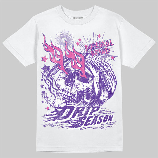 PURPLE Sneakers DopeSkill T-Shirt Drip Season Graphic Streetwear - White