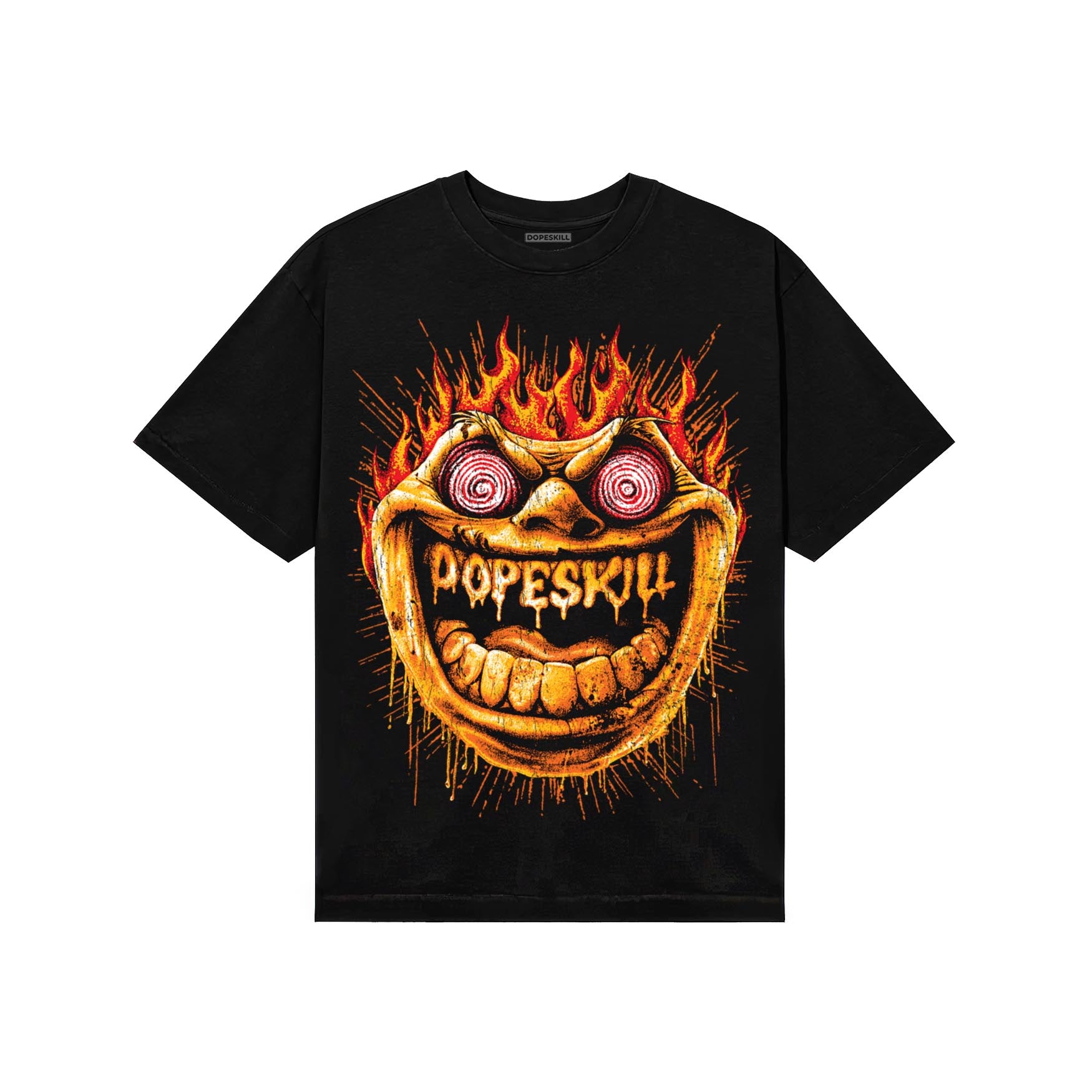 Orange, Black and White Sneakers DopeSkill T-Shirt Hellfire Graphic Streetwear - Black