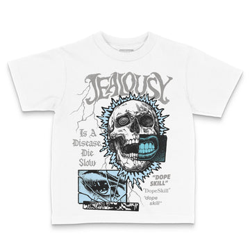 Jordan 4 Retro GS “Blue Chill” DopeSkill Toddler Kids T-shirt Jealousy Graphic Streetwear - White