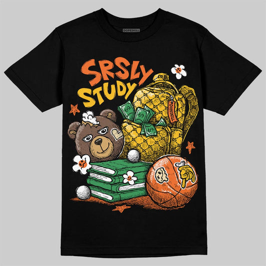 Orange, Black and White Sneakers DopeSkill T-Shirt SRSLY Study Graphic Streetwear - Black