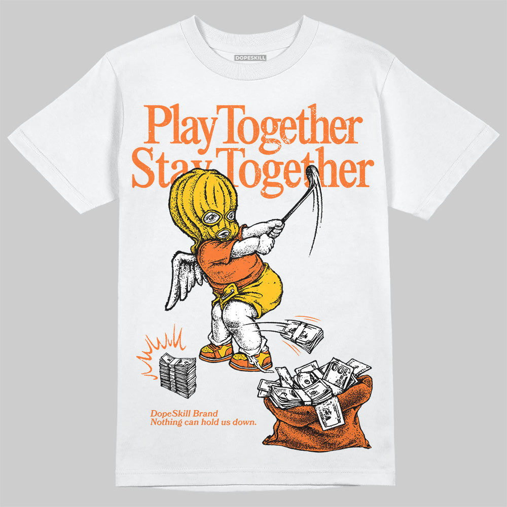 Orange Sneakers DopeSkill T-Shirt Play together, Stay together Graphic Streetwear - White