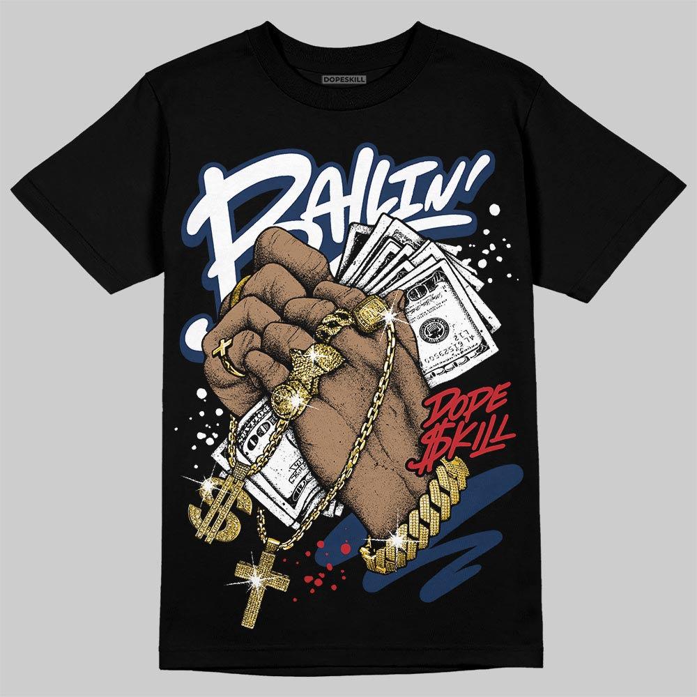 Jordan 4 SB “Summit White/Navy” DopeSkill T-Shirt Always Ballin' Graphic Streetwear - Black