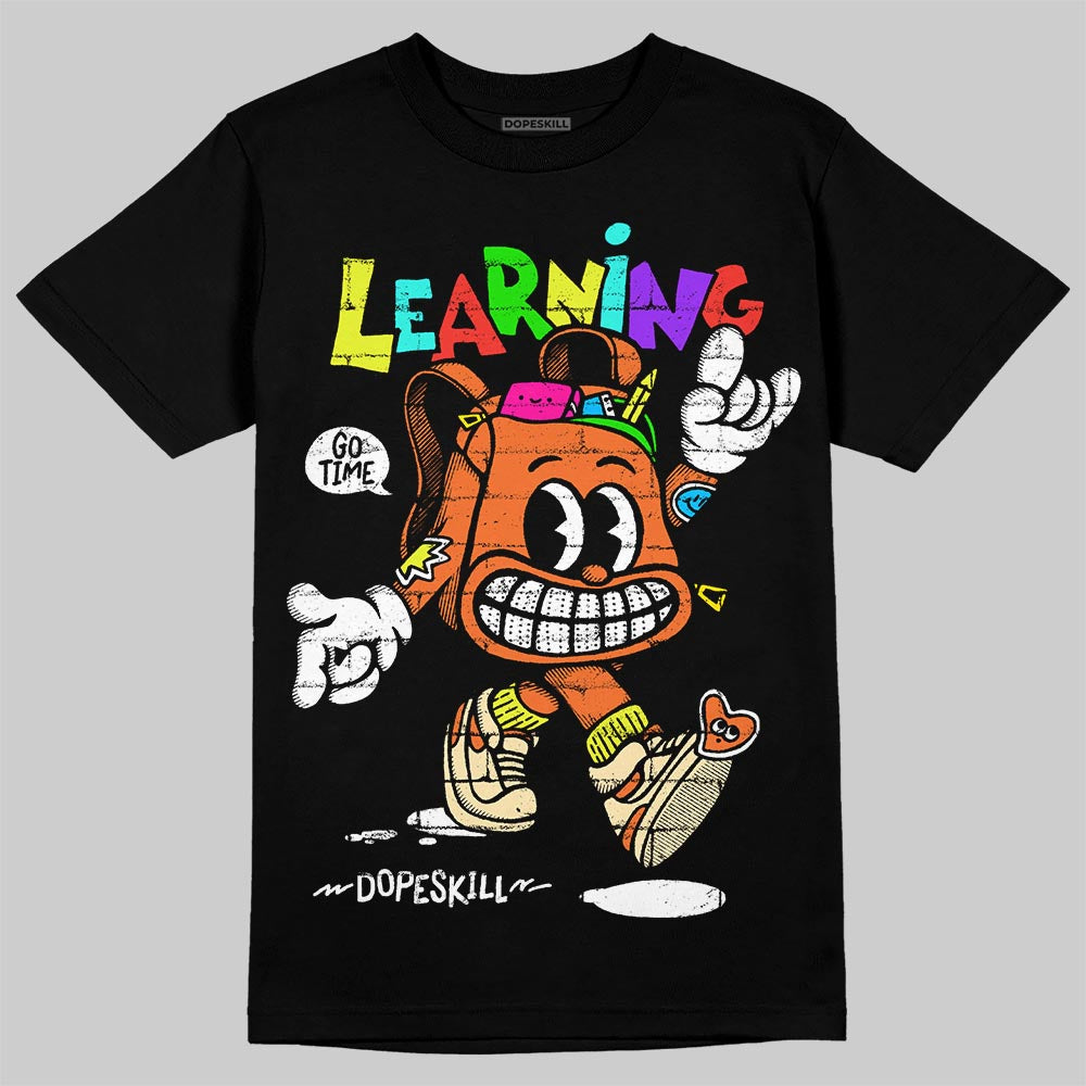 Orange, Black and White Sneakers DopeSkill T-Shirt Learning Graphic Streetwear - Black