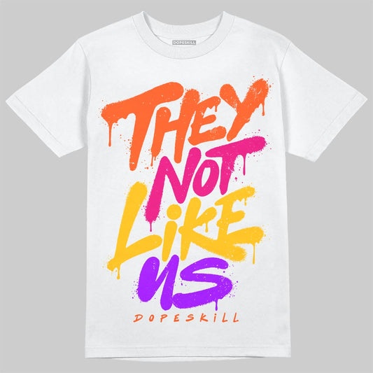 Orange, Black and White Sneakers DopeSkill T-Shirt They Not Like Us Graphic Streetwear - White