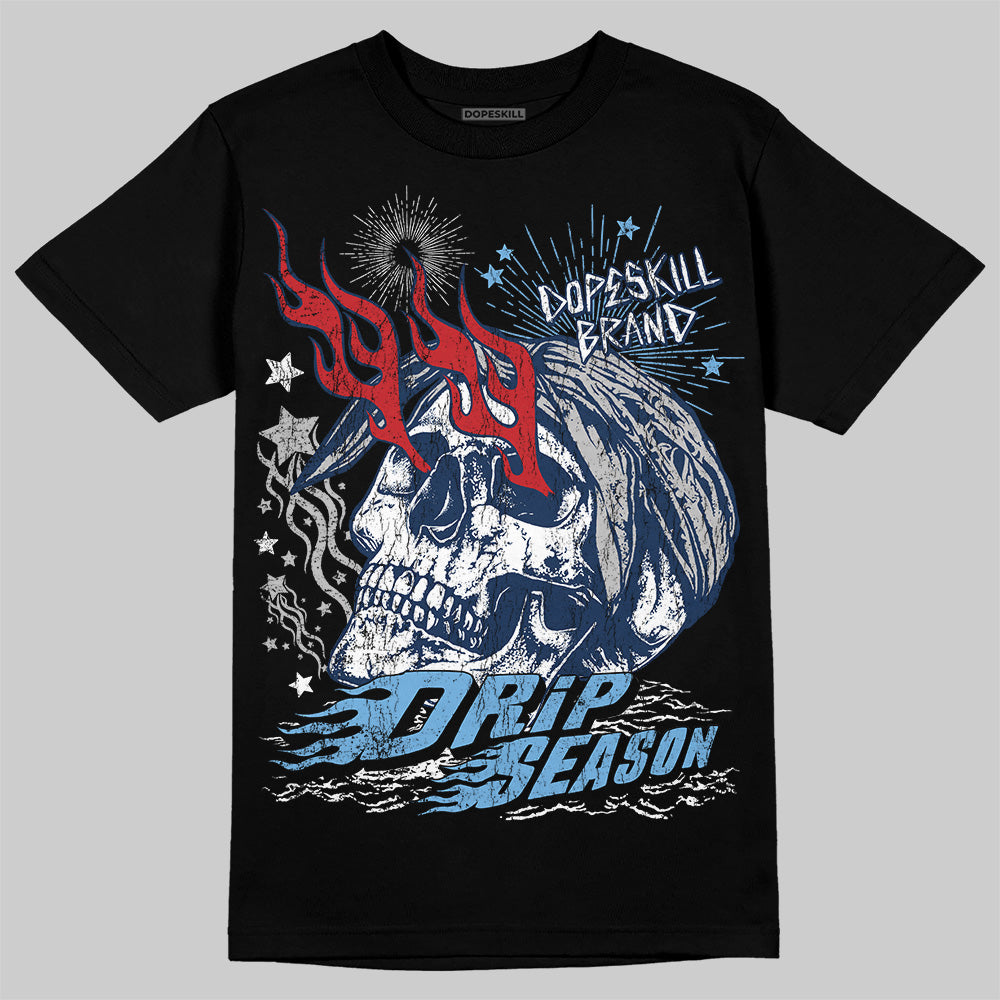 Jordan 4 SB “Summit White/Navy” DopeSkill T-Shirt Drip Season Graphic Streetwear - black