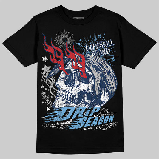 Jordan 4 SB “Summit White/Navy” DopeSkill T-Shirt Drip Season Graphic Streetwear - black