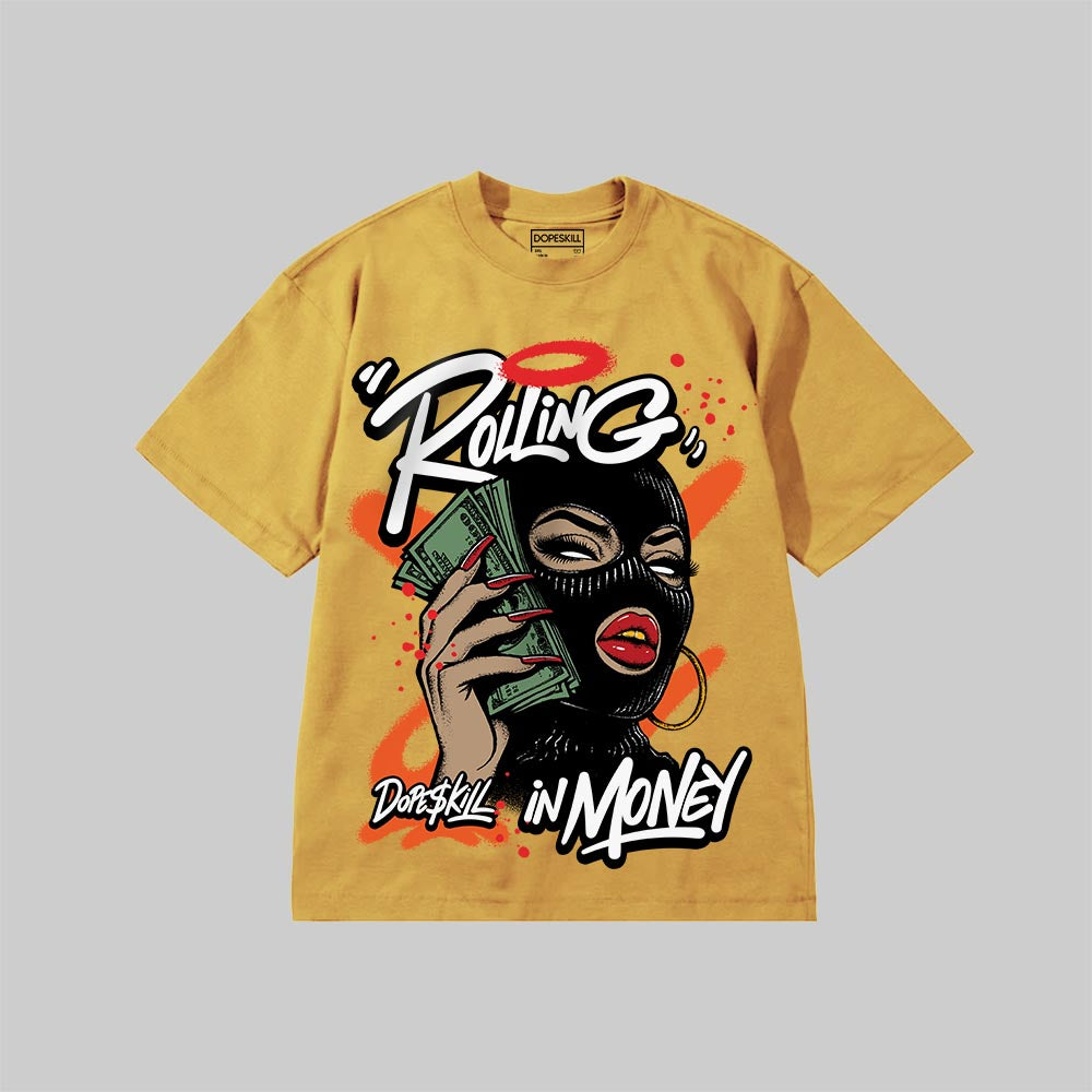 Rolling in Money DopeSkill Premium T-shirt Streetwear - Mustard