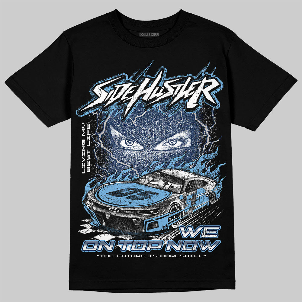 Jordan 4 SB “Summit White/Navy” DopeSkill T-Shirt New Side Hustler Graphic Streetwear - Black