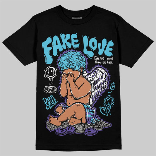Jordan 8 Retro 'Aqua' 2025 DopeSkill T-Shirt False Love Graphic Streetwear - Black