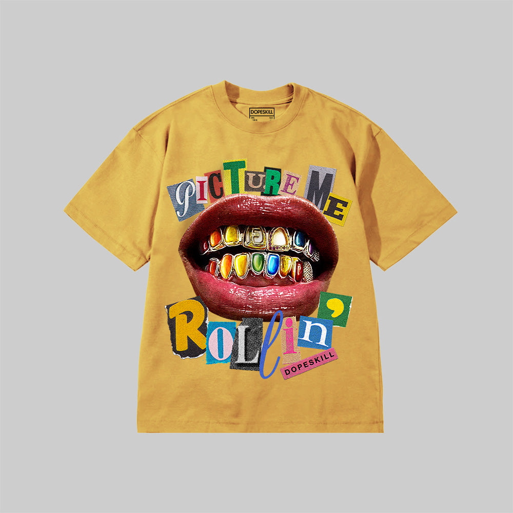 Picture Me DopeSkill Premium T-shirt Streetwear - Mustard