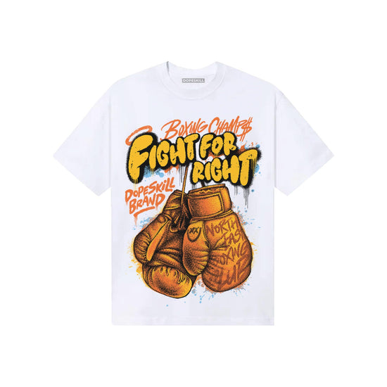 Orange, Black and White Sneakers DopeSkill T-Shirt Fight For Right Graphic Streetwear - White