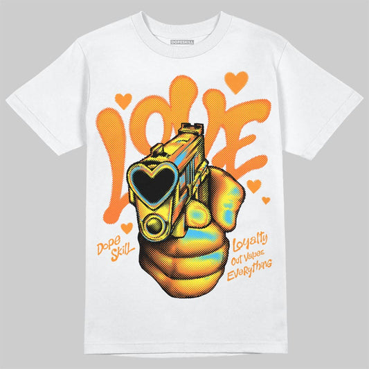 Orange, Black and White Sneakers DopeSkill T-Shirt Love Shot Graphic Streetwear - White