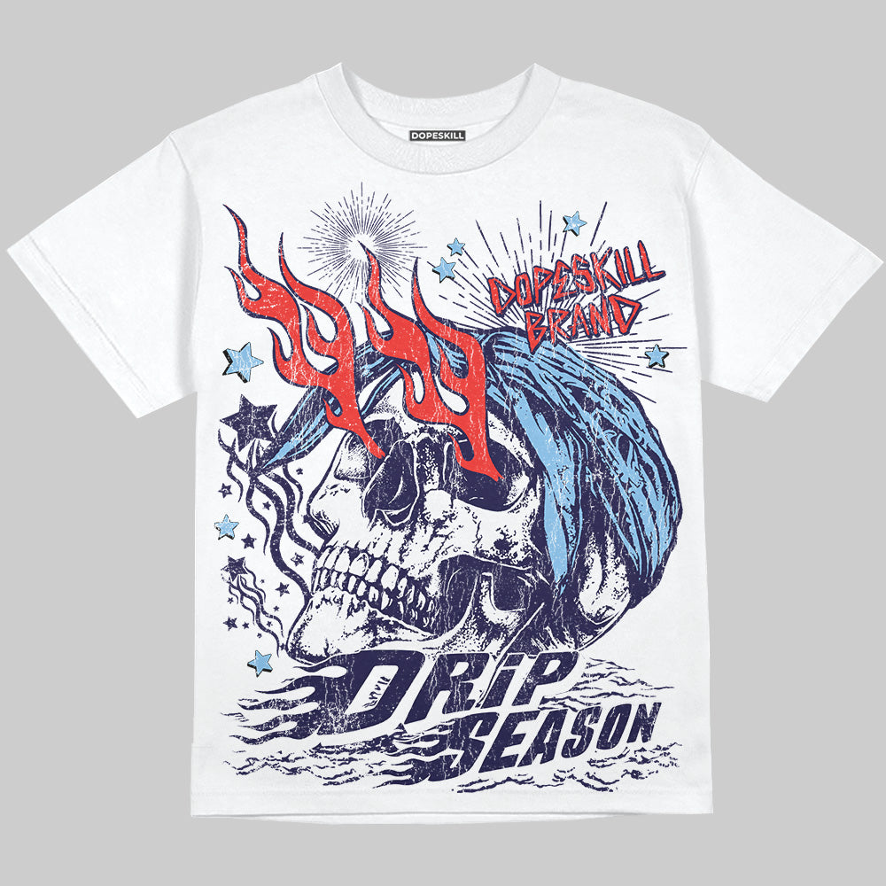 University Blue Sneakers DopeSkill Oversize Print T-Shirt Drip Season Graphic Streetwear
