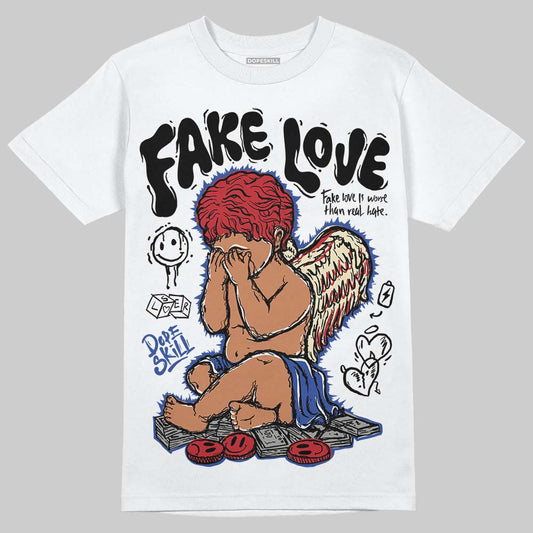 Jordan 4 “Rare Air” DopeSkill T-Shirt False Love Graphic Streetwear - White