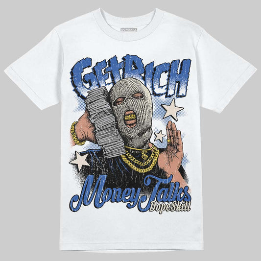 Jordan 1 Low Travis Scott x Fragment DopeSkill T-Shirt Get Rich Graphic Streetwear - White