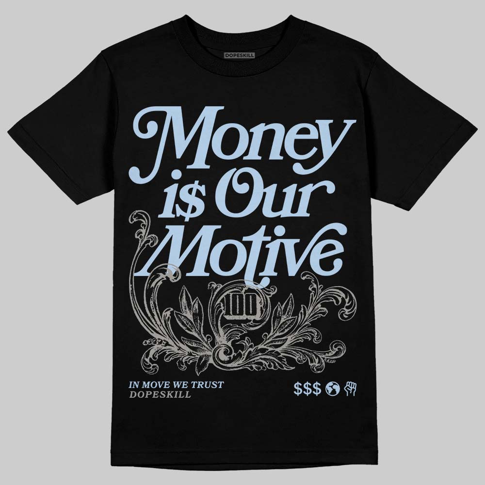 New Balance Abzorb 2000 “Silver/Blue” DopeSkill T-Shirt Money Is Our Motive Typo Graphic Streetwear - Black