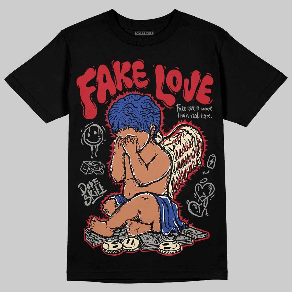 Jordan 4 “Rare Air” DopeSkill T-Shirt False Love Graphic Streetwear - Black